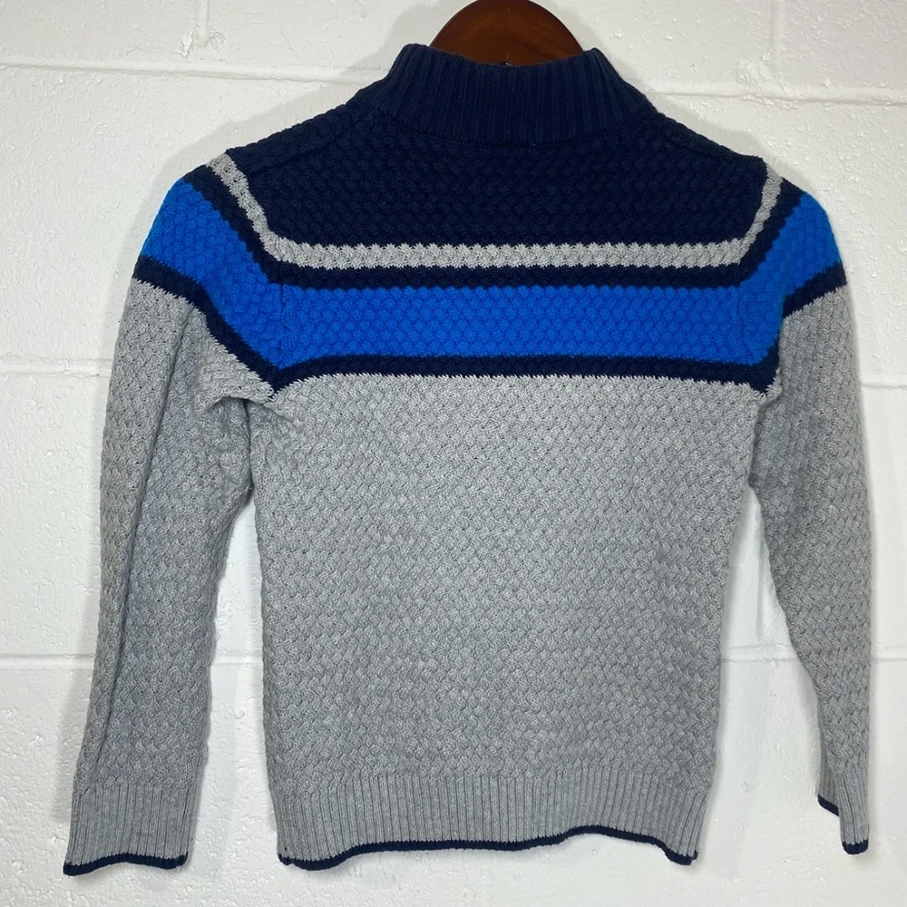 Gymboree Gray Blue Navy 1/4 button Sweater